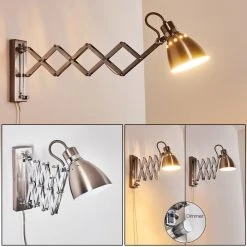 Hofstein Stranderott Wandleuchte Chrom, Edelstahl, 1-flammig