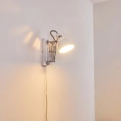 Hofstein Stranderott Wandleuchte Chrom, Weiß, 1-flammig -Wandleuchten Verkauf stranderott wandleuchte h3288788 do1 20