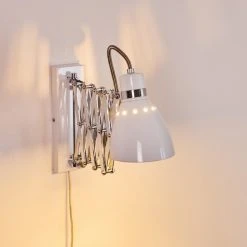 Hofstein Stranderott Wandleuchte Chrom, Weiß, 1-flammig -Wandleuchten Verkauf stranderott wandleuchte h3288788 do1 24