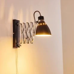 Hofstein Stranderott Wandleuchte Chrom, Schwarz, 1-flammig -Wandleuchten Verkauf stranderott wandleuchte h3288801 do1 11