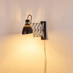 Hofstein Stranderott Wandleuchte Chrom, Schwarz, 1-flammig -Wandleuchten Verkauf stranderott wandleuchte h3288801 do1 14