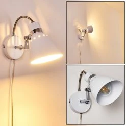 Hofstein Stranderott Wandleuchte Chrom, Weiß, 1-flammig