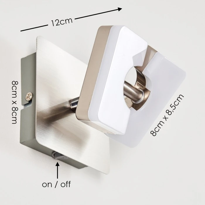 Hofstein Sumoas Wandleuchte LED Nickel-Matt, 1-flammig 2 Hofstein Sumoas Wandleuchte LED Nickel-Matt, 1-flammig – Bild 2