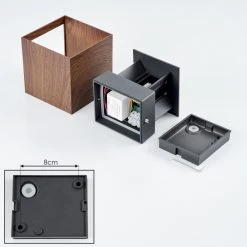 Hofstein Tamarin Wandleuchte LED Anthrazit, Braun, Holzoptik, 1-flammig -Wandleuchten Verkauf tamarin wandleuchte h3581520 4