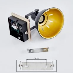 Hofstein Tina Wandleuchte Chrom, Schwarz, Holz hell, 1-flammig -Wandleuchten Verkauf tina wandleuchte h3581018 4