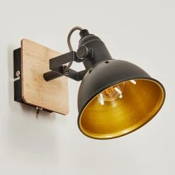 Hofstein Tina Wandleuchte Chrom, Schwarz, Holz hell, 1-flammig -Wandleuchten Verkauf tina wandleuchte h3581018 7