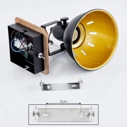 Hofstein Tina Wandleuchte Chrom, Schwarz, Holz dunkel, 1-flammig -Wandleuchten Verkauf tina wandleuchte h3581056 4