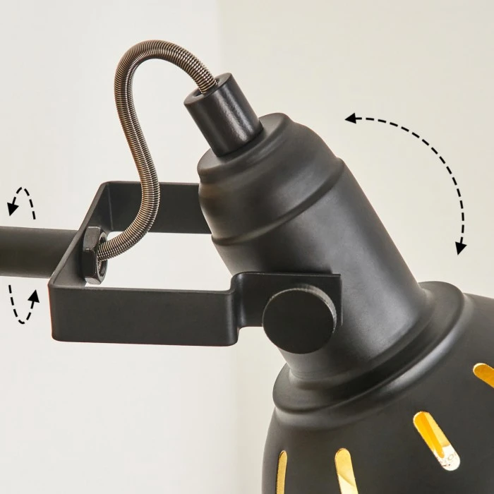 Hofstein Tina Wandleuchte Chrom, Schwarz, Naturfarben, 1-flammig 6 Hofstein Tina Wandleuchte Chrom, Schwarz, Naturfarben, 1-flammig - Image 6