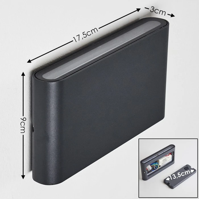 Hofstein Tinglev Wandleuchte LED Anthrazit, 2-flammig 2 Hofstein Tinglev Wandleuchte LED Anthrazit, 2-flammig - Image 2