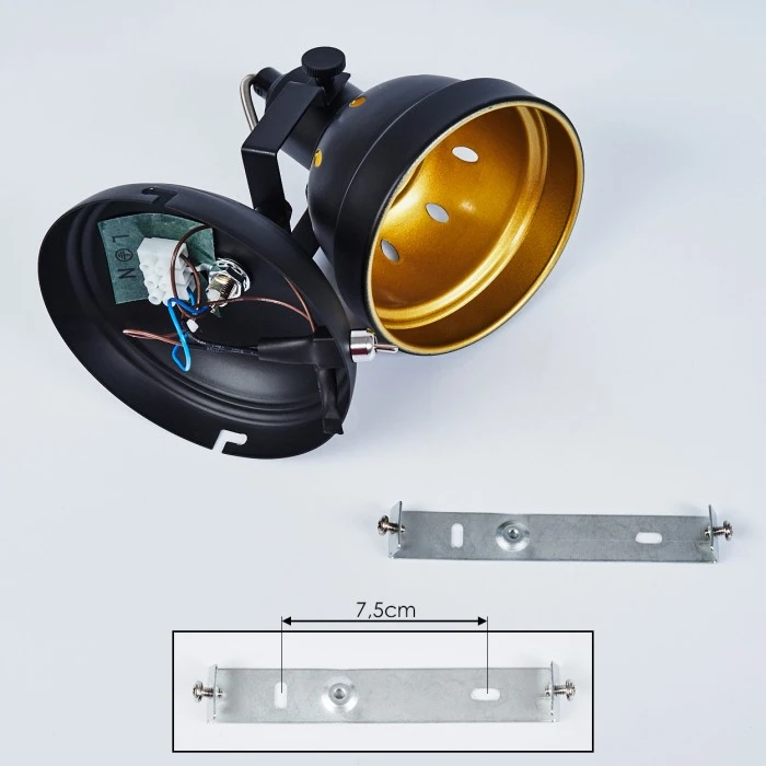 Hofstein Tita Wandleuchte Chrom, Schwarz, 1-flammig 5 Hofstein Tita Wandleuchte Chrom, Schwarz, 1-flammig - Image 5