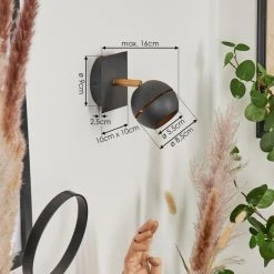 Hofstein Tome Wandleuchte LED Messing, Schwarz, 1-flammig -Wandleuchten Verkauf tome wandleuchte h3609798 3