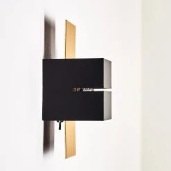 Hofstein Tora Wandleuchte Schwarz-Gold, 1-flammig -Wandleuchten Verkauf tora wandleuchte h3013250 do4 16