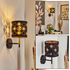 Hofstein Trasancos Wandleuchte Schwarz, 1-flammig