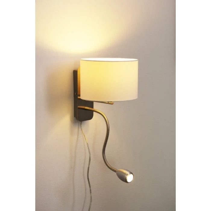 Trio Leuchten HOTEL Wandleuchte LED Nickel-Matt, Chrom, 2-flammig 5 Trio Leuchten HOTEL Wandleuchte LED Nickel-Matt, Chrom, 2-flammig - Image 5