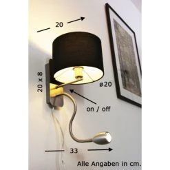 Trio Leuchten HOTEL Wandleuchte LED Nickel-Matt, Chrom, 1-flammig