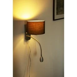 Trio Leuchten HOTEL Wandleuchte LED Nickel-Matt, Chrom, 1-flammig -Wandleuchten Verkauf trio leuchten hotel wandleuchte 271170214 do1 14