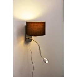 Trio Leuchten HOTEL Wandleuchte LED Nickel-Matt, Chrom, 1-flammig -Wandleuchten Verkauf trio leuchten hotel wandleuchte 271170214 do1 4