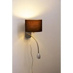 Trio Leuchten HOTEL Wandleuchte LED Nickel-Matt, Chrom, 1-flammig -Wandleuchten Verkauf trio leuchten hotel wandleuchte 271170214 do1 5