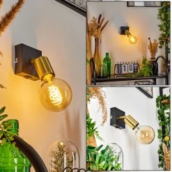 Hofstein Tulla Wandleuchte Schwarz, 1-flammig