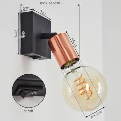 Hofstein Tulla Wandleuchte Schwarz, Kupferfarben, 1-flammig -Wandleuchten Verkauf tulla wandleuchte h3382448 3