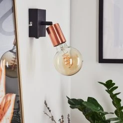 Hofstein Tulla Wandleuchte Schwarz, Kupferfarben, 1-flammig -Wandleuchten Verkauf tulla wandleuchte h3382448 9