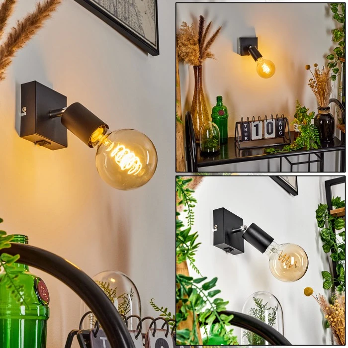 Hofstein Tulla Wandleuchte Schwarz, 1-flammig 1 Hofstein Tulla Wandleuchte Schwarz, 1-flammig