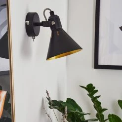 Hofstein Upiano Wandleuchte Chrom, Schwarz, 1-flammig -Wandleuchten Verkauf upiano wandleuchte h3017777 9