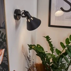 Hofstein Upiano Wandleuchte Chrom, Schwarz, 1-flammig -Wandleuchten Verkauf upiano wandleuchte h3017814 8