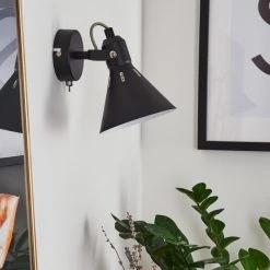 Hofstein Upiano Wandleuchte Chrom, Schwarz, 1-flammig -Wandleuchten Verkauf upiano wandleuchte h3017814 9