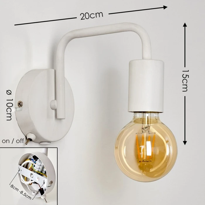 Hofstein Valocolla Wandleuchte Weiß, 1-flammig 2 Hofstein Valocolla Wandleuchte Weiß, 1-flammig - Image 2