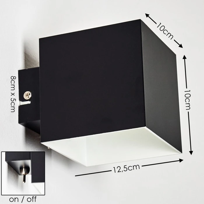 Hofstein Varco Wandleuchte Schwarz, 1-flammig 2 Hofstein Varco Wandleuchte Schwarz, 1-flammig - Image 2