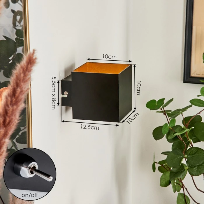 Hofstein Varco Wandleuchte Schwarz, 1-flammig 4 Hofstein Varco Wandleuchte Schwarz, 1-flammig - Image 4