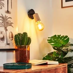 Hofstein Vasanello Wandleuchte Schwarz, 1-flammig