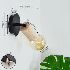 Hofstein Vasanello Wandleuchte Schwarz, 1-flammig -Wandleuchten Verkauf vasanello wandleuchte h3405338 3