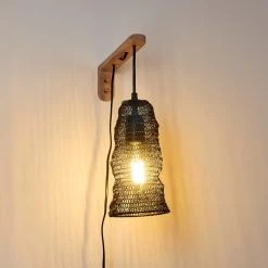 Hofstein Verpuppt Wandleuchte Holz hell, 1-flammig -Wandleuchten Verkauf verpuppt wandleuchte h3316412 17