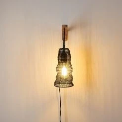 Hofstein Verpuppt Wandleuchte Holz hell, 1-flammig -Wandleuchten Verkauf verpuppt wandleuchte h3316412 18