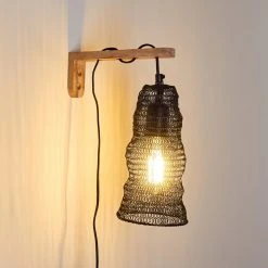 Hofstein Verpuppt Wandleuchte Holz hell, 1-flammig -Wandleuchten Verkauf verpuppt wandleuchte h3316412 6