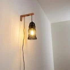 Hofstein Verpuppt Wandleuchte Holz hell, 1-flammig -Wandleuchten Verkauf verpuppt wandleuchte h3316412 9