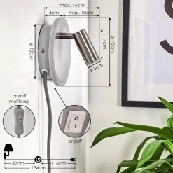 Hofstein Viata Wandleuchte LED Nickel-Matt, Grau, 2-flammig -Wandleuchten Verkauf viata wandleuchte h3456736 3