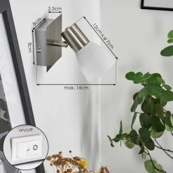 Hofstein Villaseca  Wandleuchte LED Nickel-Matt, 1-flammig -Wandleuchten Verkauf villaseca wandleuchte h3651636 3