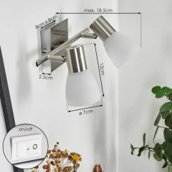 Hofstein Villaseca Wandleuchte LED Nickel-Matt, 2-flammig 15 Hofstein Villaseca Wandleuchte LED Nickel-Matt, 2-flammig -Wandleuchten Verkauf villaseca wandleuchte h3651650 3