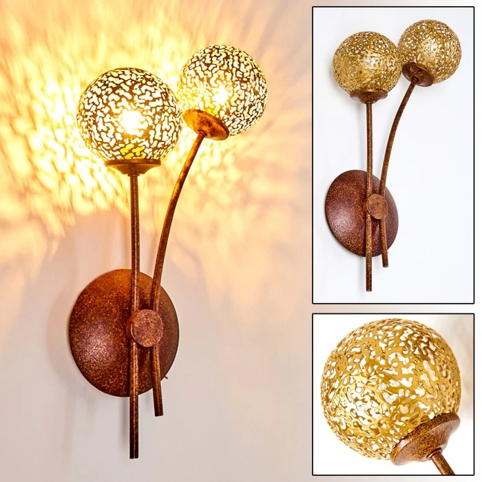 Hofstein Virga Wandleuchte Rostfarben, 2-flammig 21 Hofstein Virga Wandleuchte Rostfarben, 2-flammig - Image 21