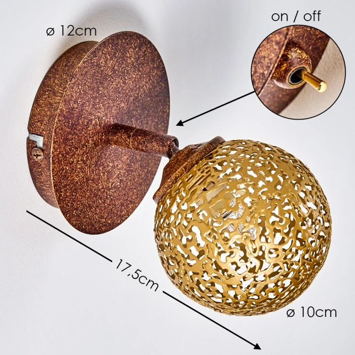 Hofstein Virga Wandleuchte Rostfarben, 1-flammig 2 Hofstein Virga Wandleuchte Rostfarben, 1-flammig - Image 2