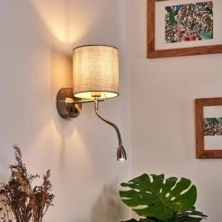 Hofstein Vure Wandleuchte Nickel-Matt, 1-flammig