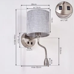 Hofstein Vure Wandleuchte Nickel-Matt, 1-flammig -Wandleuchten Verkauf vure wandleuchte h3388266 3