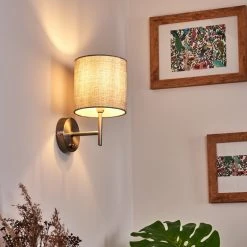 Hofstein Vure Wandleuchte Nickel-Matt, 1-flammig