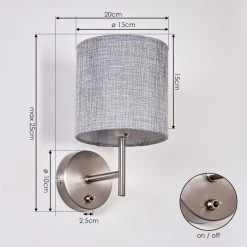 Hofstein Vure Wandleuchte Nickel-Matt, 1-flammig -Wandleuchten Verkauf vure wandleuchte h3388280 3