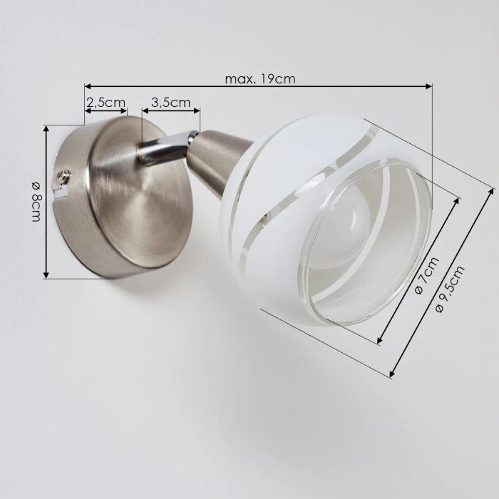 Hofstein Warga Wandleuchte LED Nickel-Matt, 1-flammig 4 Hofstein Warga Wandleuchte LED Nickel-Matt, 1-flammig - Image 4