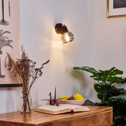 Hofstein Warga Wandleuchte LED Bronze, 1-flammig