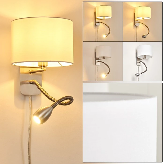 Hofstein Wiby Wandleuchte LED Nickel-Matt, 2-flammig 1 Hofstein Wiby Wandleuchte LED Nickel-Matt, 2-flammig